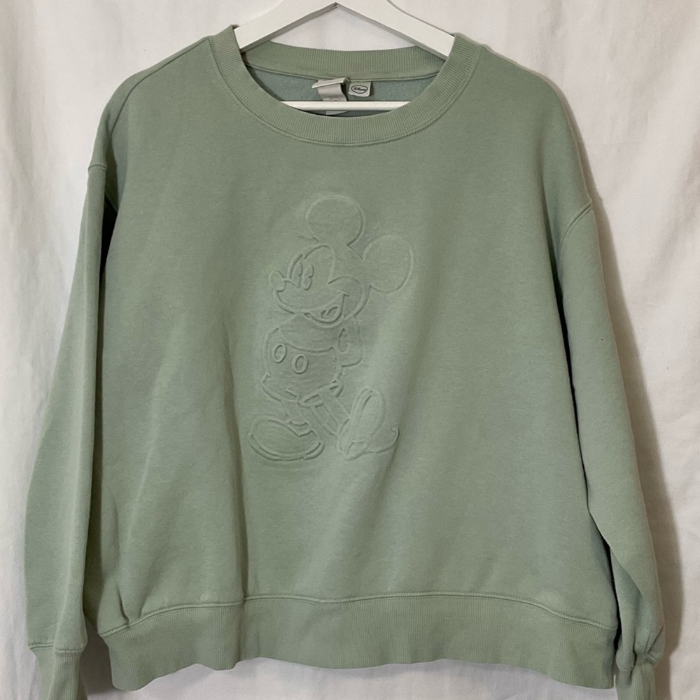 Mickey Mouse H&M Embossed Crew Neck Sweatshirt